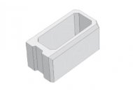Betonová tvarovka PresBeton SIMPLE BLOCK ukončující celá HX 2/20/AF okrová