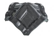Pálená střešní taška Röben Bergamo - hřebenáč typu X šedý matný