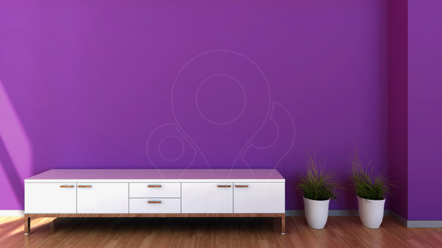 Použití purpurové barvy v interiéru