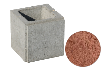 Betonová tvarovka KB-Blok PlayBlok KBF II 20-7 AP hladká poloviční červená