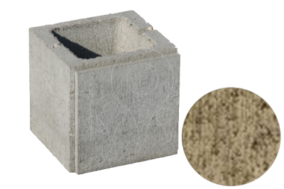 Betonová tvarovka KB-Blok PlayBlok KBF II 20-7 AP hladká poloviční žlutá