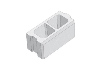 Betonová tvarovka PresBeton SIMPLE BLOCK průběžná celá HX 1/20/AF cihlová