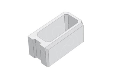 Betonová tvarovka PresBeton SIMPLE BLOCK ukončující celá HX 2/20/AF cihlová