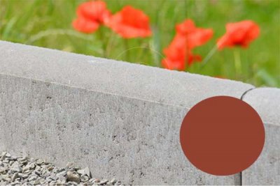 Betonový obrubník AZ Beton zahradní P+D 200 půlkulatý červený