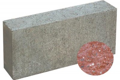 Doplňková betonová tvarovka PresBeton FACE BLOCK oboustranně štípaná HX 2/9/2B cihlová