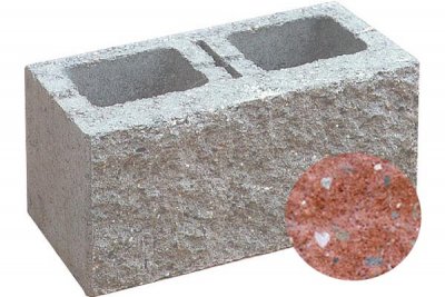 Betonová tvarovka PresBeton FACE BLOCK – štípané 3 strany HX 2/19/6B cihlová
