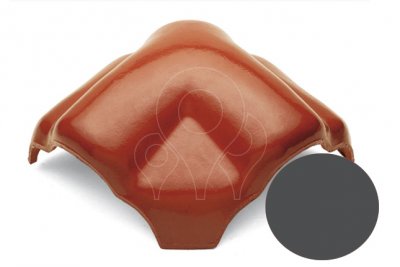 Pálená střešní taška Röben Piemont hřebenáč Typ Y univerzální glazura Titan