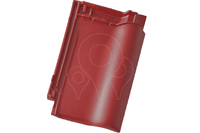 Pálená střešní taška Bramac Rubín 9 průchozí pro sanitární odvětrání glazura tmavočervená