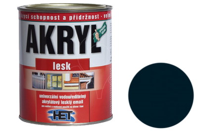 Univerzální vodou ředitelná akrylátová barva HET Akryl LESK 0,7+0,2 kg černá