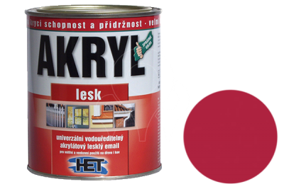 Univerzální vodou ředitelná akrylátová barva HET Akryl LESK 0,7+0,2 kg červená