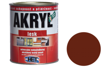 Univerzální vodou ředitelná akrylátová barva HET Akryl LESK 0,7+0,2 kg světle hnědá