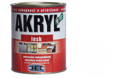 Univerzální vodou ředitelná akrylátová barva HET Akryl LESK 12 kg bílá