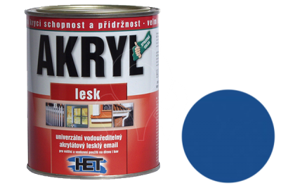 Univerzální vodou ředitelná akrylátová barva HET Akryl LESK 12 kg modrá