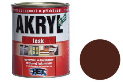 Univerzální vodou ředitelná akrylátová barva HET Akryl LESK 12 kg tmavě hnědá