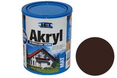 Univerzální vodou ředitelná akrylátová barva HET Akryl MAT 0,7+0,2 kg palisandr