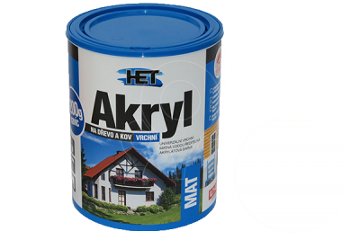 Univerzální vodou ředitelná akrylátová barva HET Akryl MAT 0,7+0,2 kg bílá