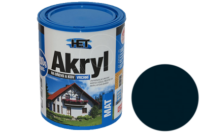Univerzální vodou ředitelná akrylátová barva HET Akryl MAT 0,7+0,2 kg černá