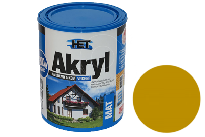 Univerzální vodou ředitelná akrylátová barva HET Akryl MAT 0,7+0,2 kg okrová