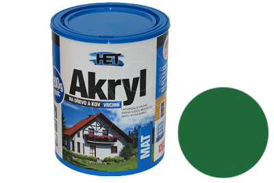 Univerzální vodou ředitelná akrylátová barva HET Akryl MAT 0,7+0,2 kg zelená