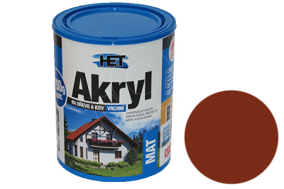 Univerzální vodou ředitelná akrylátová barva HET Akryl MAT 12 kg červenohnědá