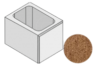 Betonová tvarovka KB-Blok PlayBlok KBF 30-7 A poloviční hladká hnědá