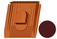 Pálená střešní taška Bramac Granát 11 průchozí pro kabely glazura Top Line červenohnědá